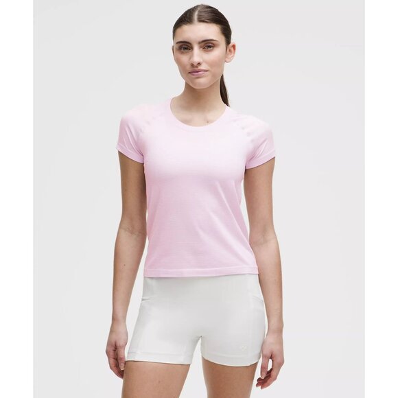 Swiftly Tech Short-Sleeve Shirt 2.0 (Waist Length) - Pink Organza - Picture 1 of 2